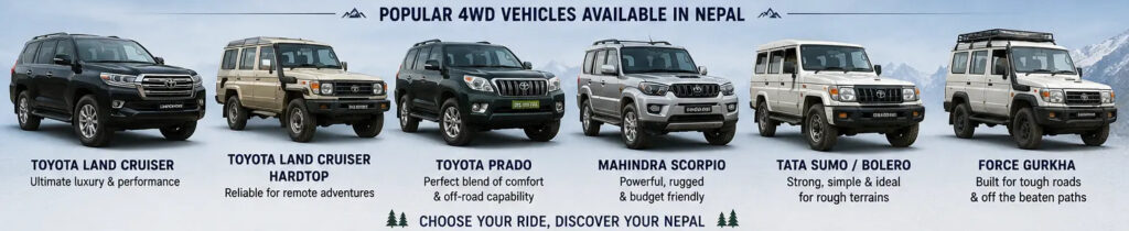 popular vehicle for tour in nepal